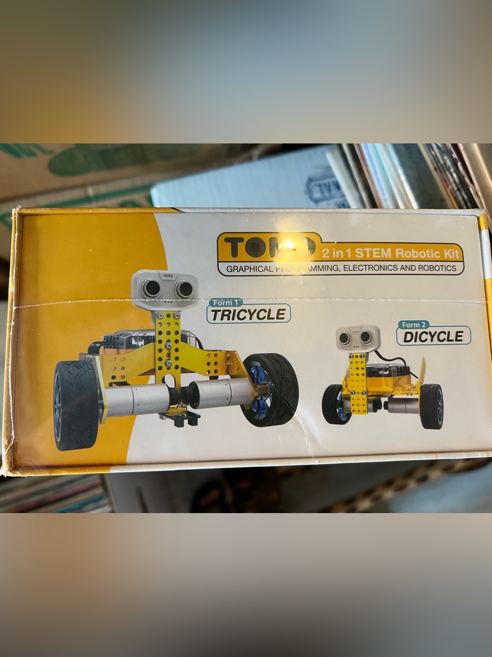 2-in-1 STEM Robotic Kit – Yellow Tricycle/Dicycle
